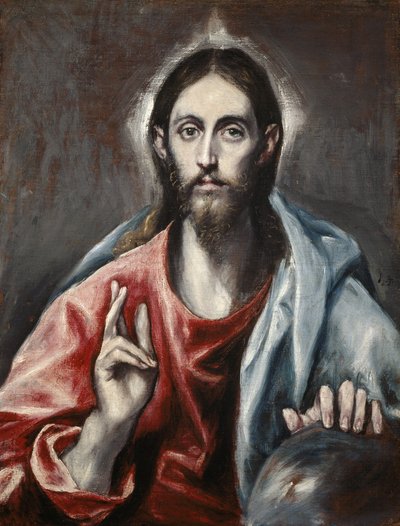 Christus zegent (De Verlosser van de Wereld) door El Greco